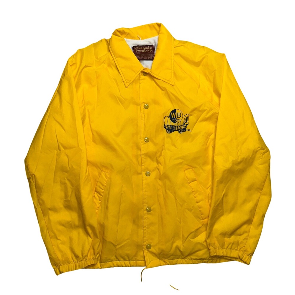 Vintage Collegiate Pacific Jacket Yellow WB Oklahoma Windbreaker USA Made